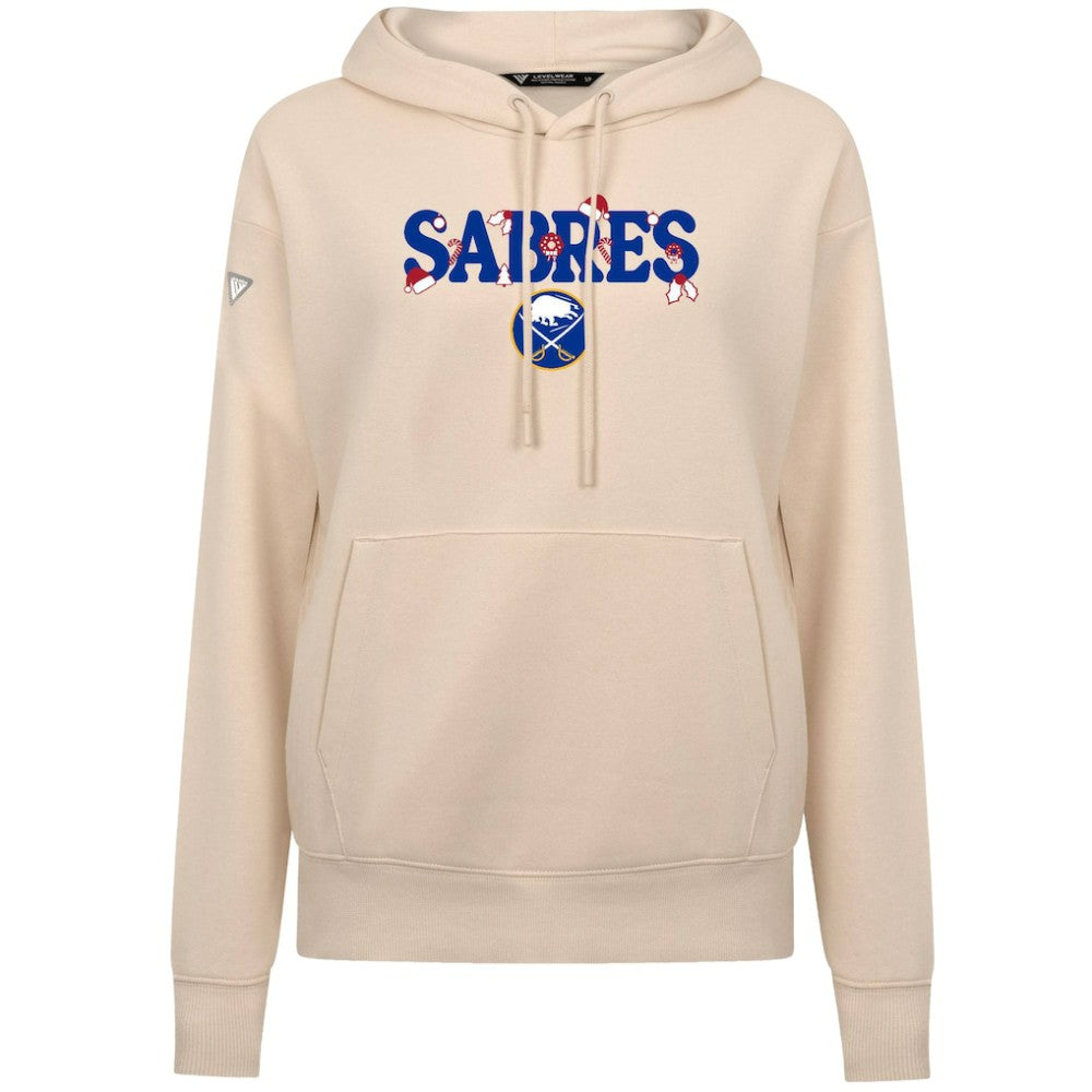 Buffalo Sabres - Levelwear Women's Festive Holiday Adorn Hoodie Khaki