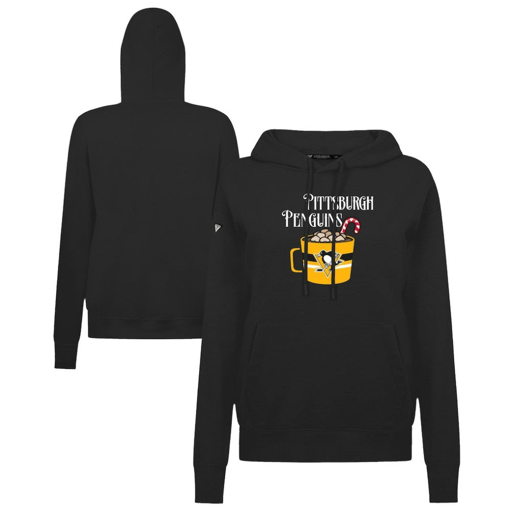 Pittsburgh Penguins Levelwear Women's Mellow Holiday Adorn Hoodie Black