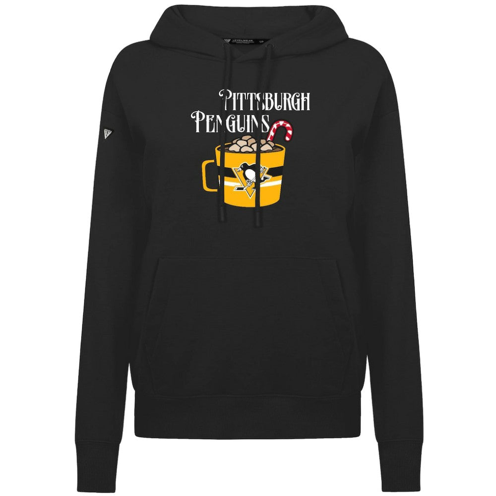 Pittsburgh Penguins Levelwear Women's Mellow Holiday Adorn Hoodie Black