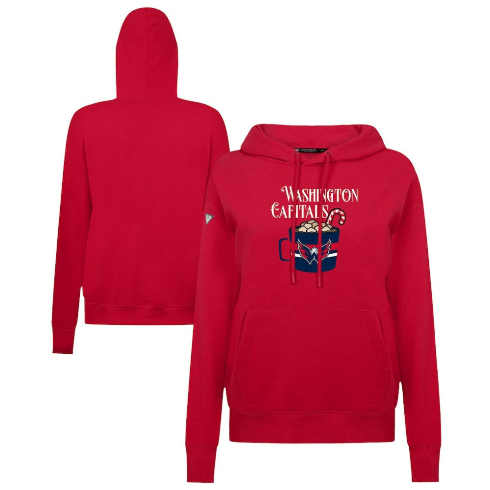 Washington Capitals Levelwear Women's Mellow Holiday Adorn Hoodie Red