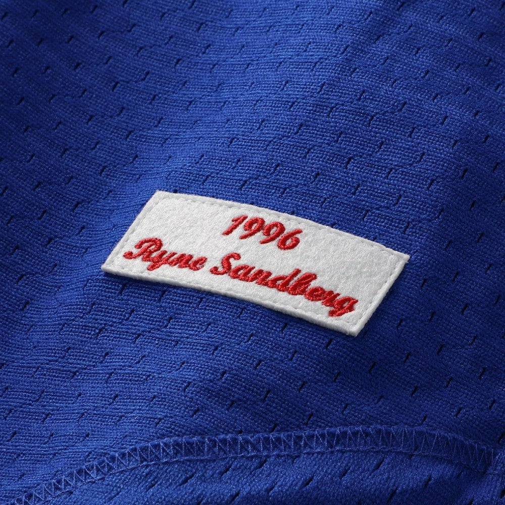 Ryne Sandberg Chicago Cubs Mitchell & Ness Cooperstown Collection 1996 Mesh Batting Practice Button-Up Jersey - Royal | MLB Jerseys