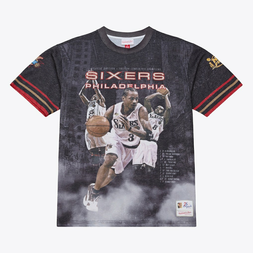 Mitchell & Ness - Philadelphia 76ers Hardwood Classics Originals Collection 2000-2001 Team Roster T-Shirt - Black