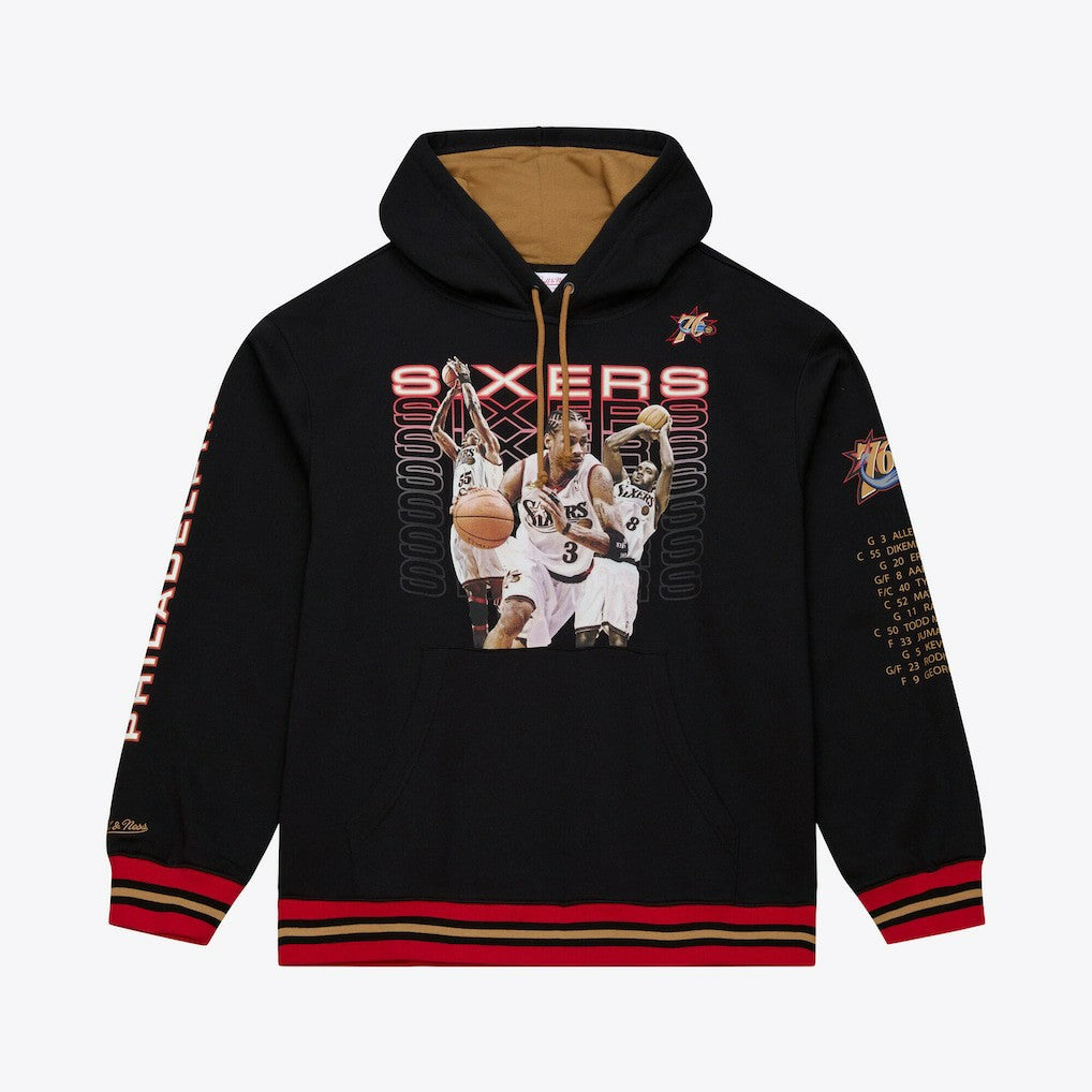 Mitchell & Ness - Philadelphia 76ers Hardwood Classics Originals Collection 2000-2001 Team Roster Fleece Hoodie - Black