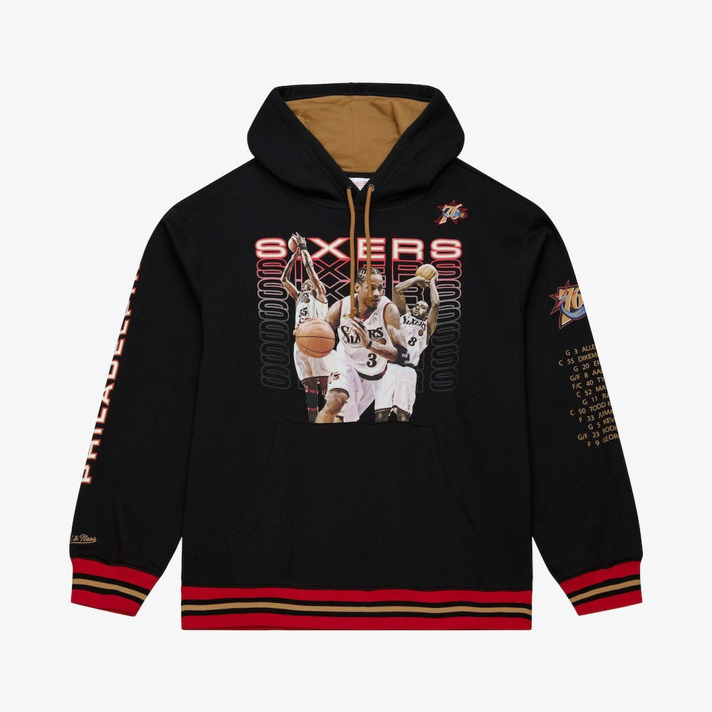 Mitchell & Ness - Philadelphia 76ers Hardwood Classics Originals Collection 2000-2001 Team Roster Fleece Hoodie - Black