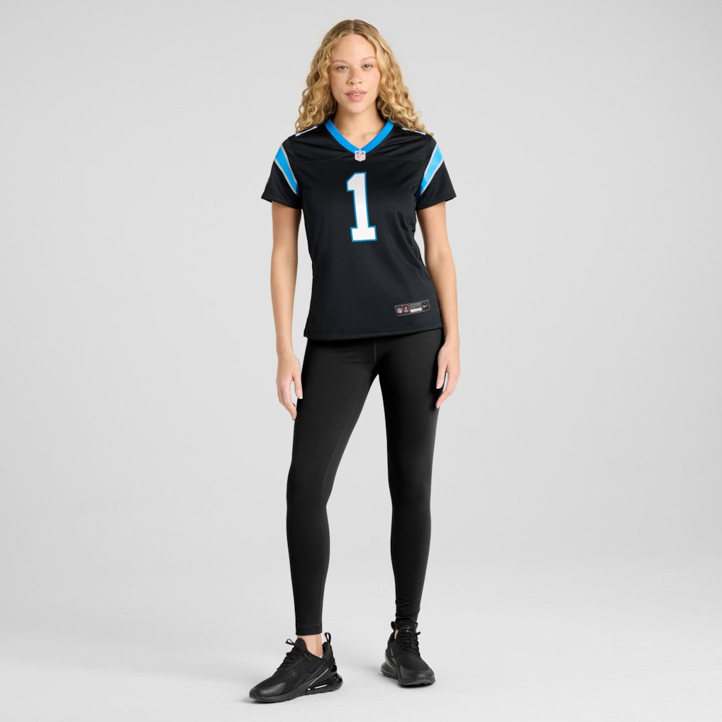 Cam Newton Carolina Panthers Women's Team Retired Game Jersey - Black | NFL Jerseys