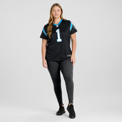 Cam Newton Carolina Panthers Women's Team Retired Game Jersey - Black | NFL Jerseys