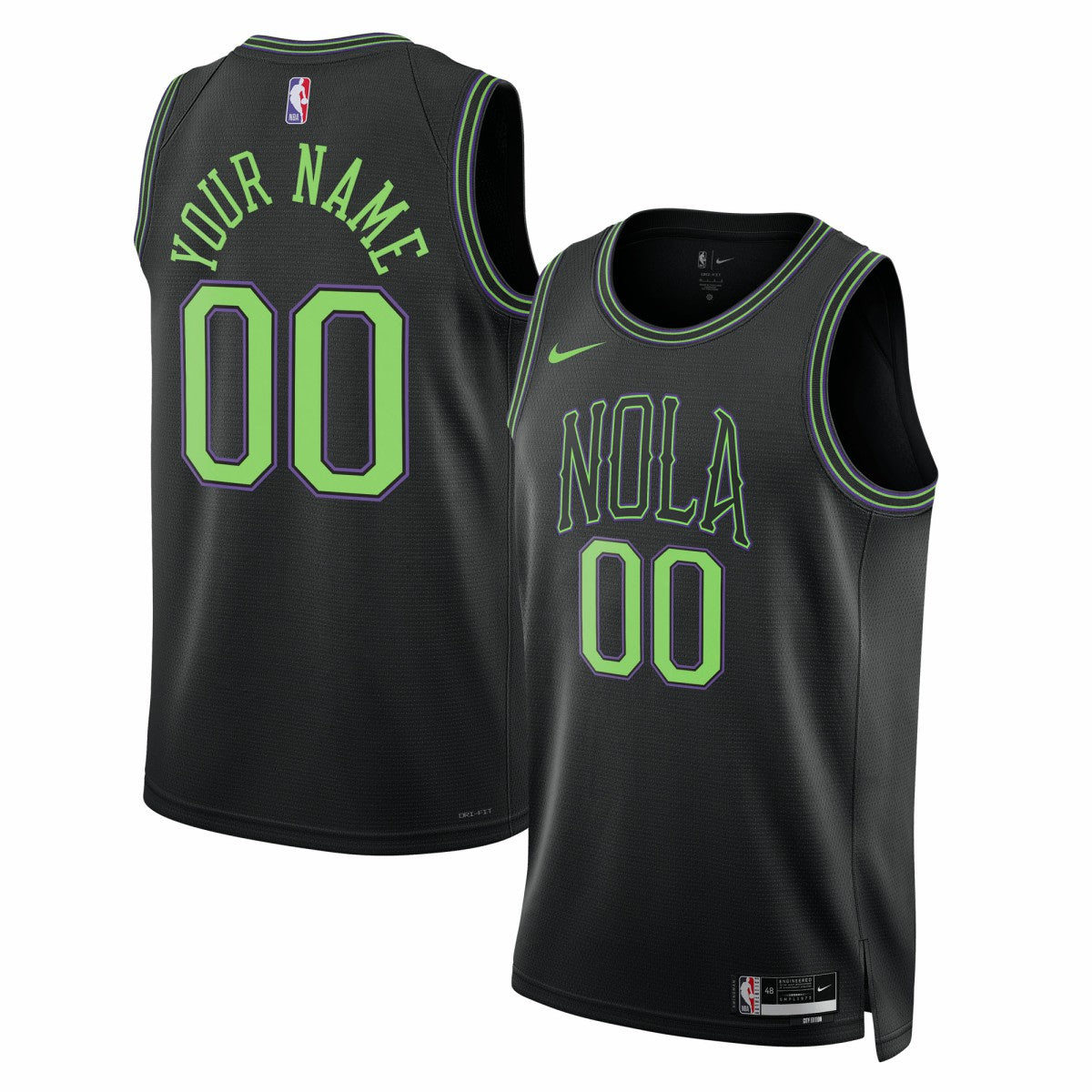 Nike - New Orleans Pelicans Unisex 2025/26 City Edition Swingman Custom Jersey - Black