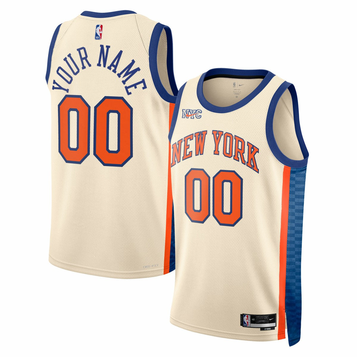 Nike - New York Knicks Unisex 2025/26 City Edition Swingman Custom Jersey - Cream