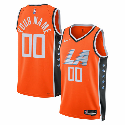 LA Clippers Unisex 2025/26 City Edition Swingman Custom Jersey - Orange | NBA Jerseys