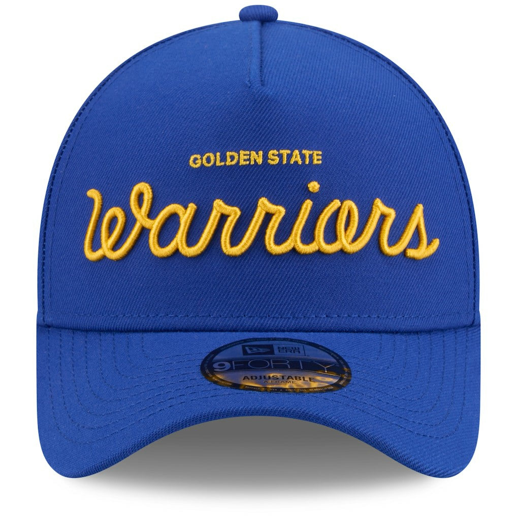New Era - Golden State Warriors x Malbon Golf Unisex 9FORTY A-Frame Adjustable Hat - Royal