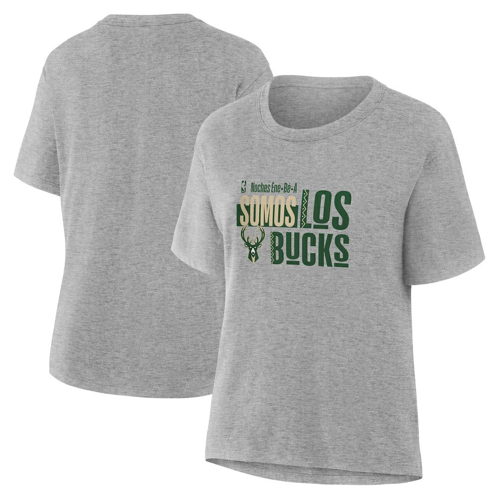 NBA - Milwaukee Bucks Women's Noches Training T-Shirt - Gray