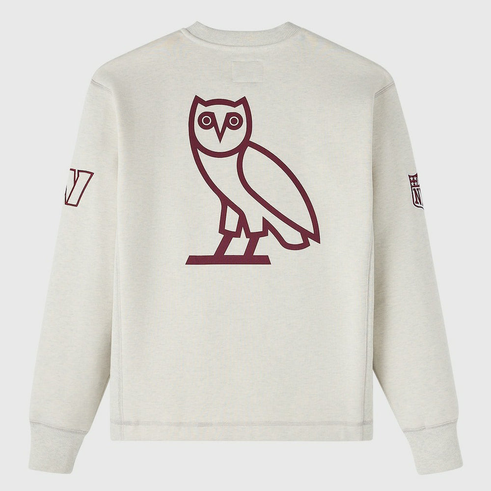Washington Commanders OVO x NFL Unisex Fleece Sweatshirt Heather Gray - NFL