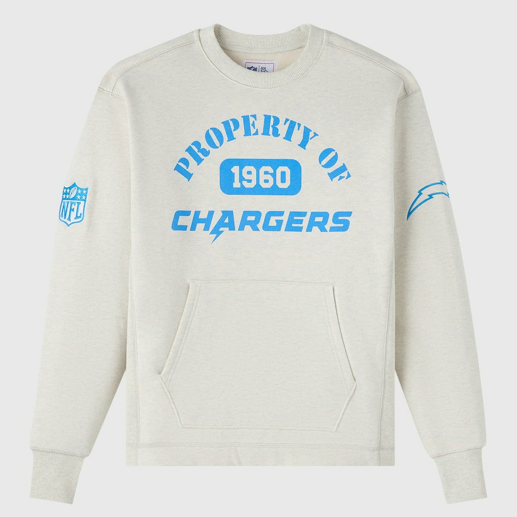 Los Angeles Chargers OVO x NFL Unisex Fleece Sweatshirt Heather Gray - NFL