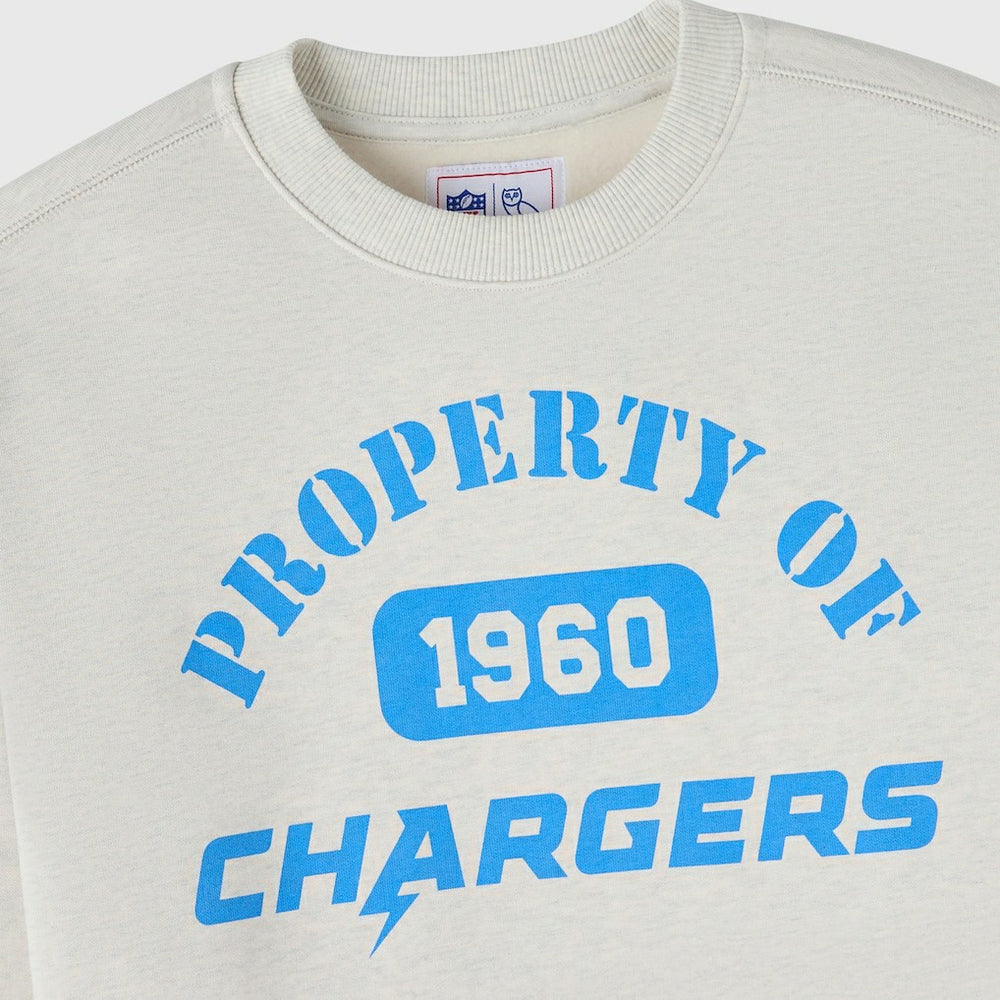 Los Angeles Chargers OVO x NFL Unisex Fleece Sweatshirt Heather Gray - NFL