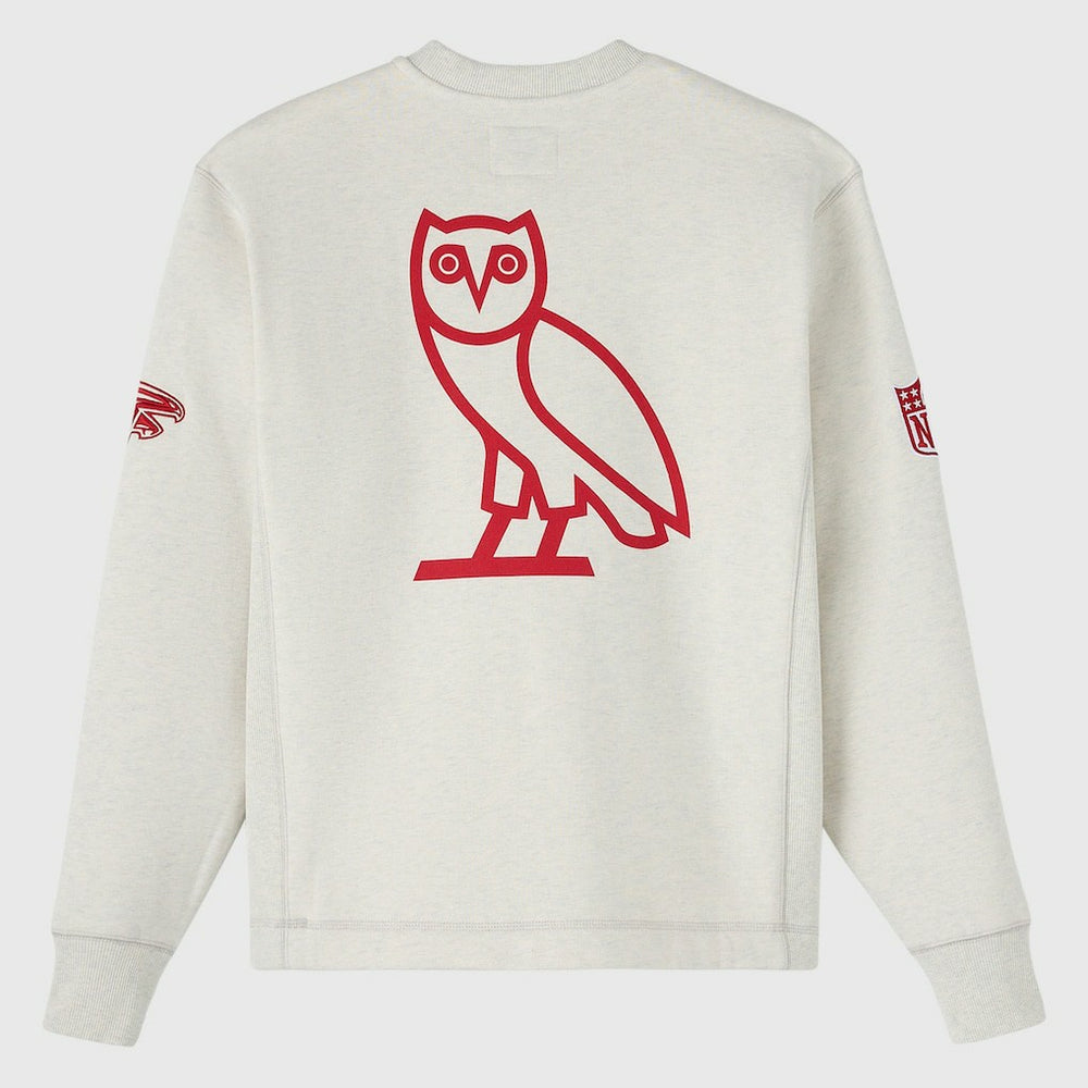 Atlanta Falcons OVO x NFL Unisex Fleece Sweatshirt Heather Gray - NFL