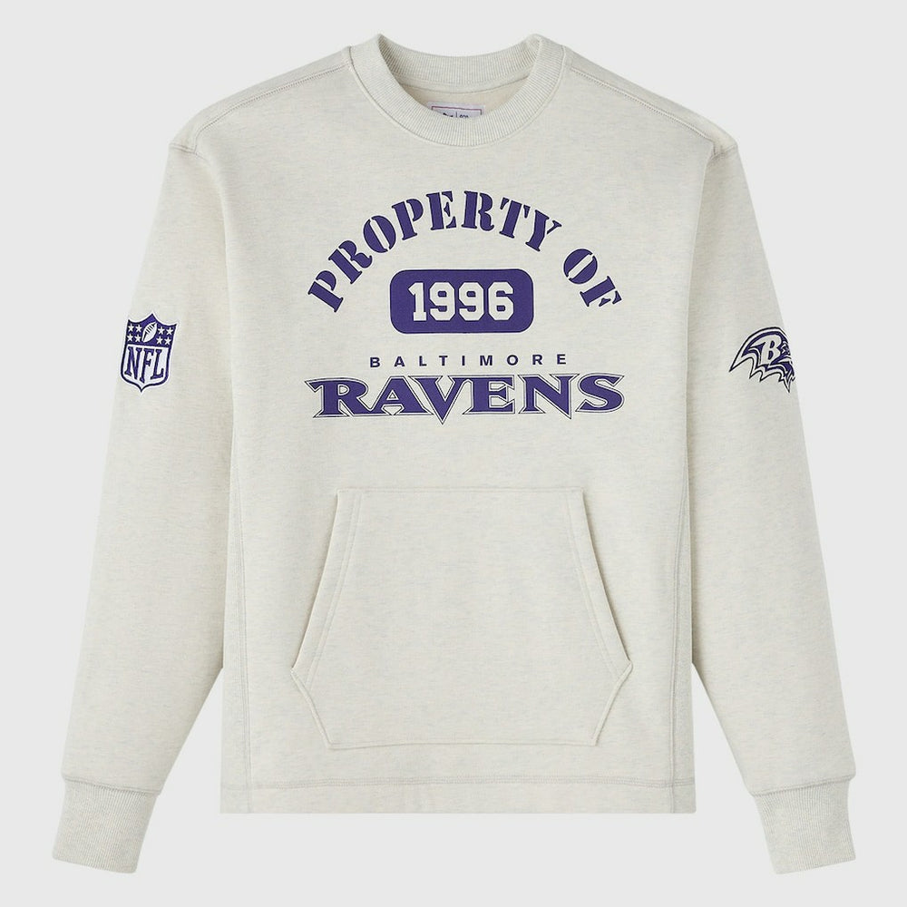 Baltimore Ravens OVO x NFL Unisex Fleece Sweatshirt Heather Gray - NFL