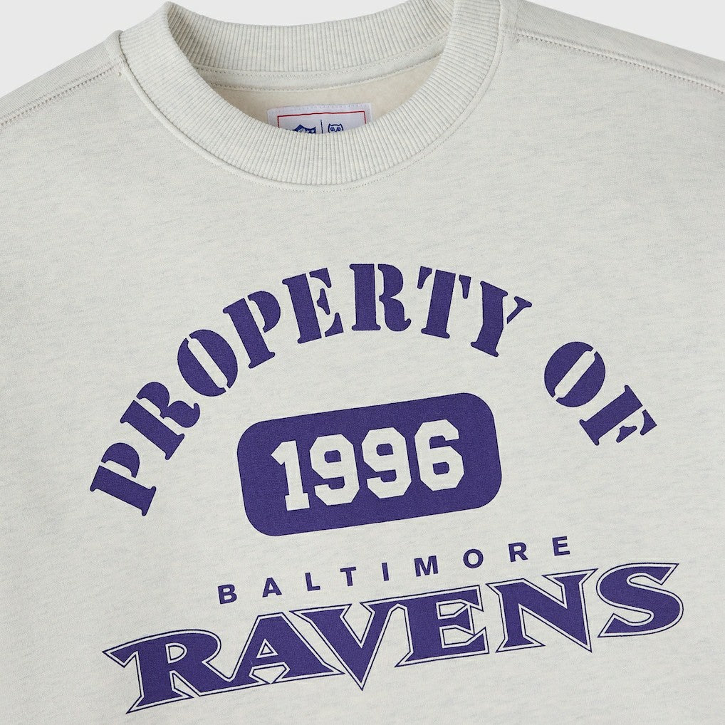 Baltimore Ravens OVO x NFL Unisex Fleece Sweatshirt Heather Gray - NFL