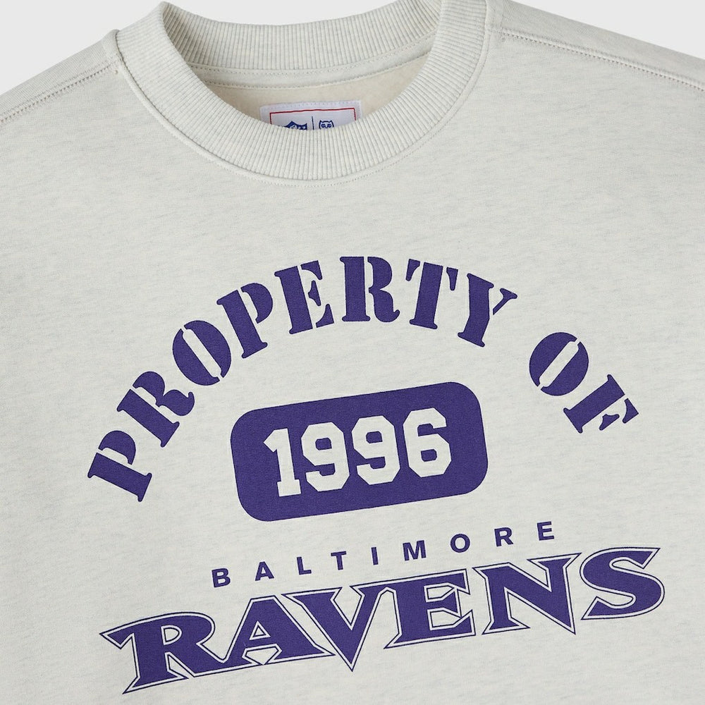 Baltimore Ravens OVO x NFL Unisex Fleece Sweatshirt Heather Gray - NFL