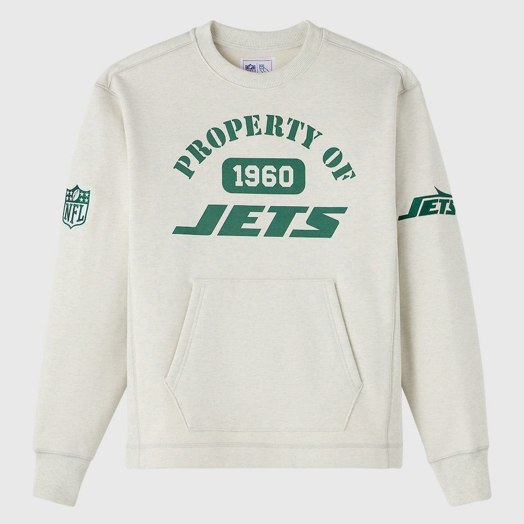 New York Jets OVO x NFL Unisex Fleece Sweatshirt Heather Gray - NFL