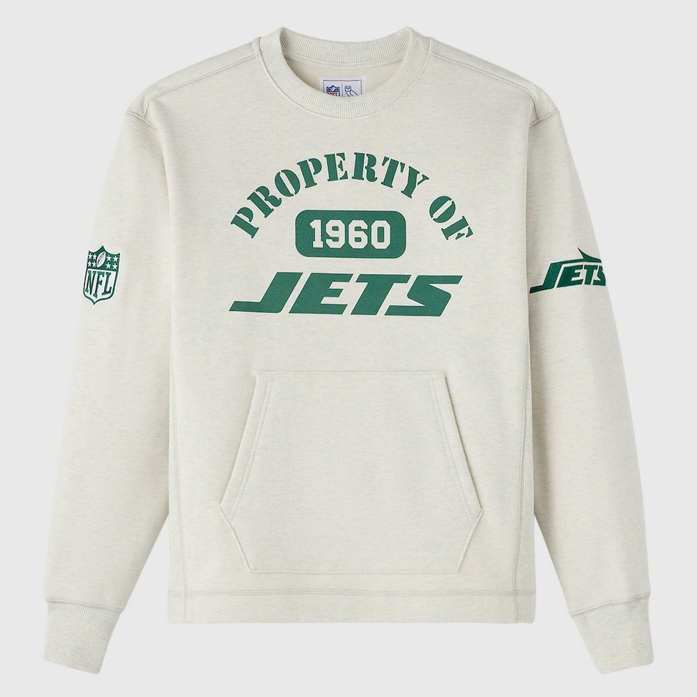 New York Jets OVO x NFL Unisex Fleece Sweatshirt Heather Gray - NFL
