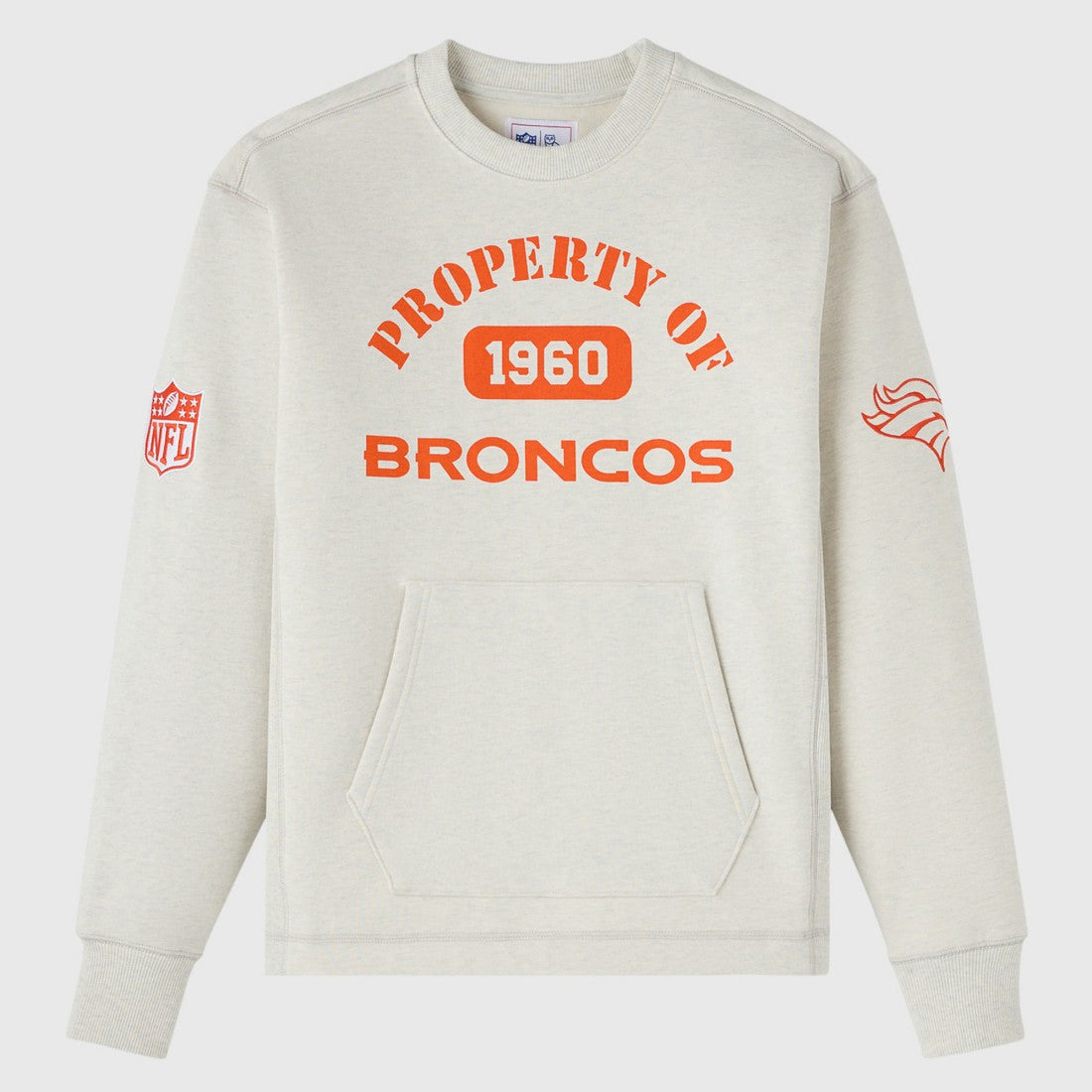 Denver Broncos OVO x NFL Unisex Fleece Sweatshirt Heather Gray - NFL