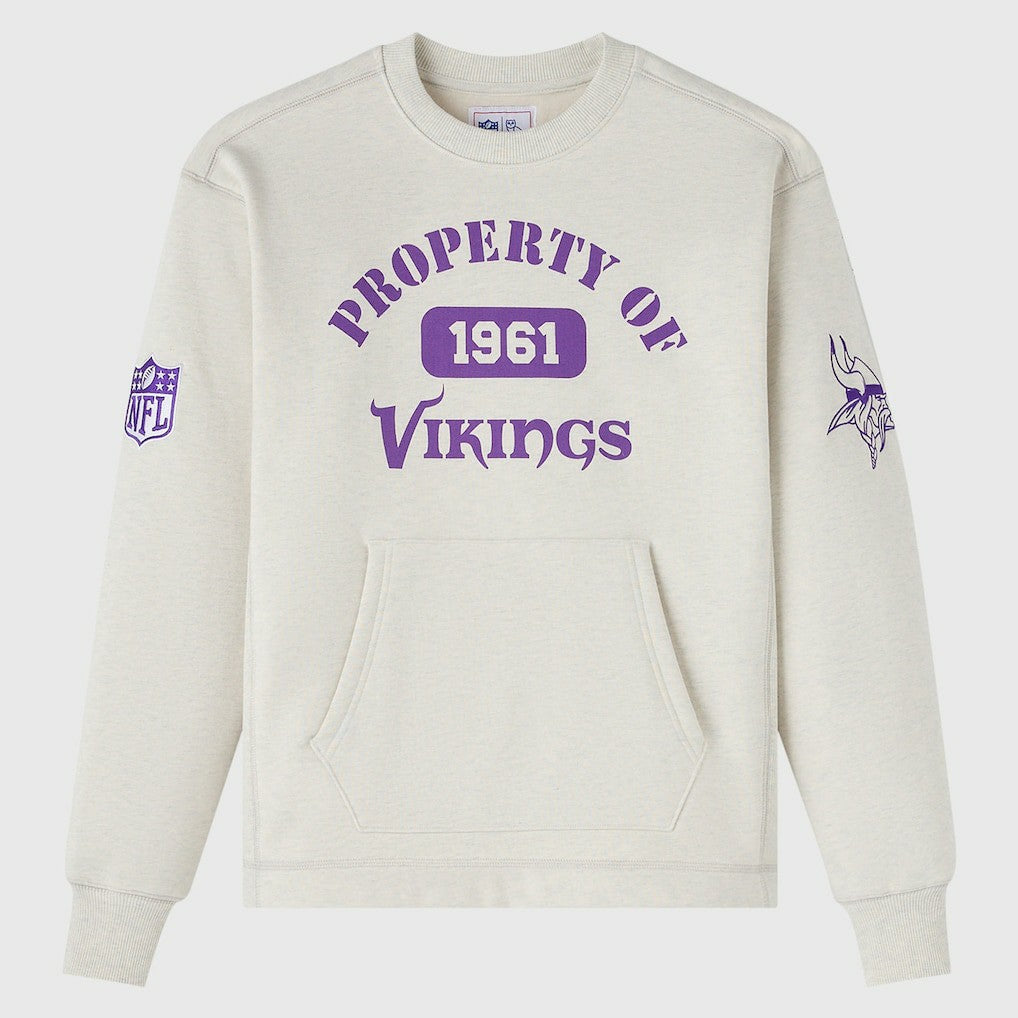 Minnesota Vikings OVO x NFL Unisex Fleece Sweatshirt Heather Gray - NFL