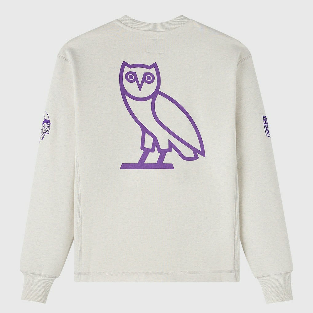 Minnesota Vikings OVO x NFL Unisex Fleece Sweatshirt Heather Gray - NFL