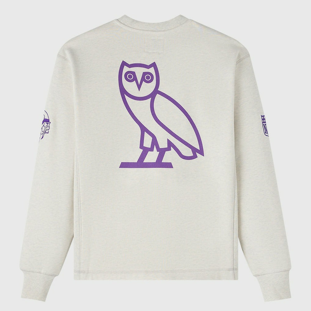 Minnesota Vikings OVO x NFL Unisex Fleece Sweatshirt Heather Gray - NFL