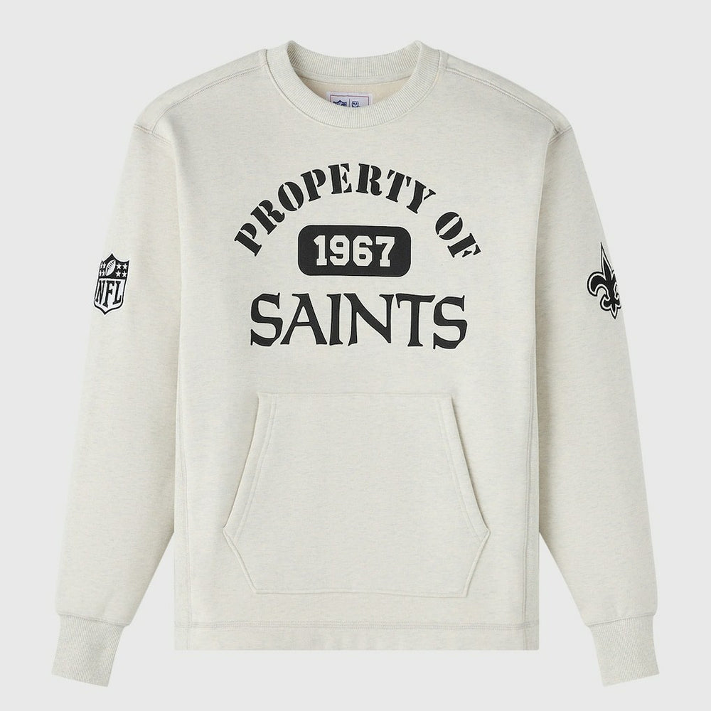 New Orleans Saints OVO x NFL Unisex Fleece Sweatshirt Heather Gray - NFL