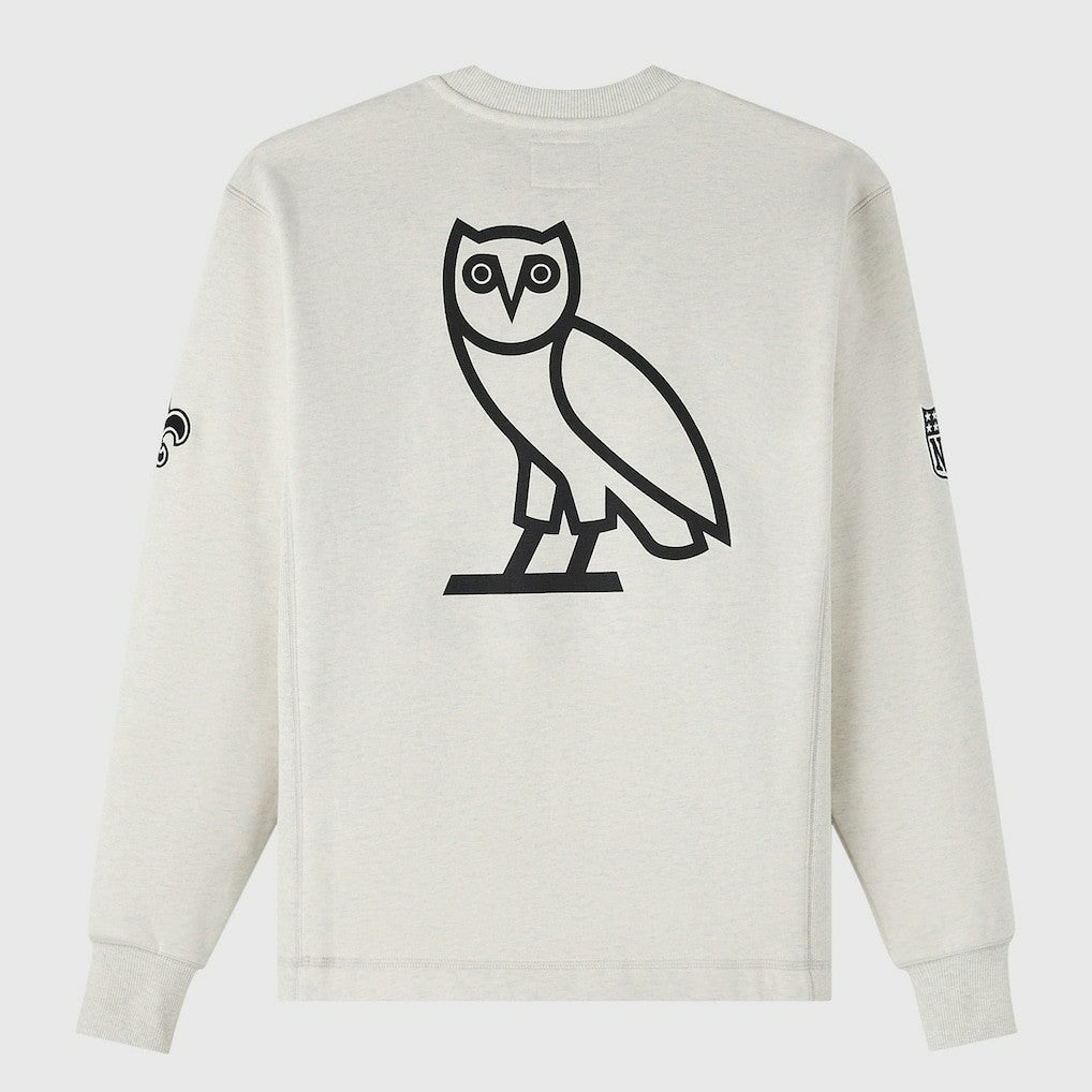 New Orleans Saints OVO x NFL Unisex Fleece Sweatshirt Heather Gray - NFL