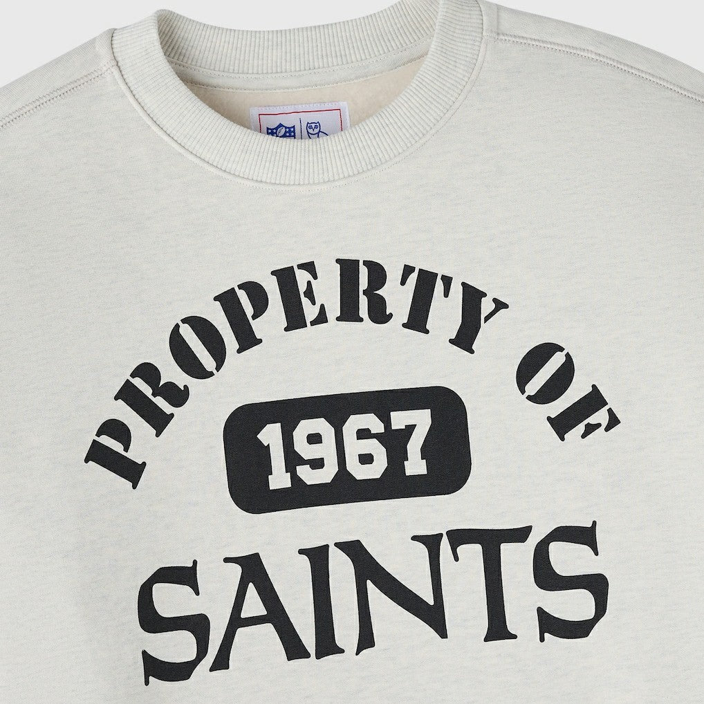 New Orleans Saints OVO x NFL Unisex Fleece Sweatshirt Heather Gray - NFL