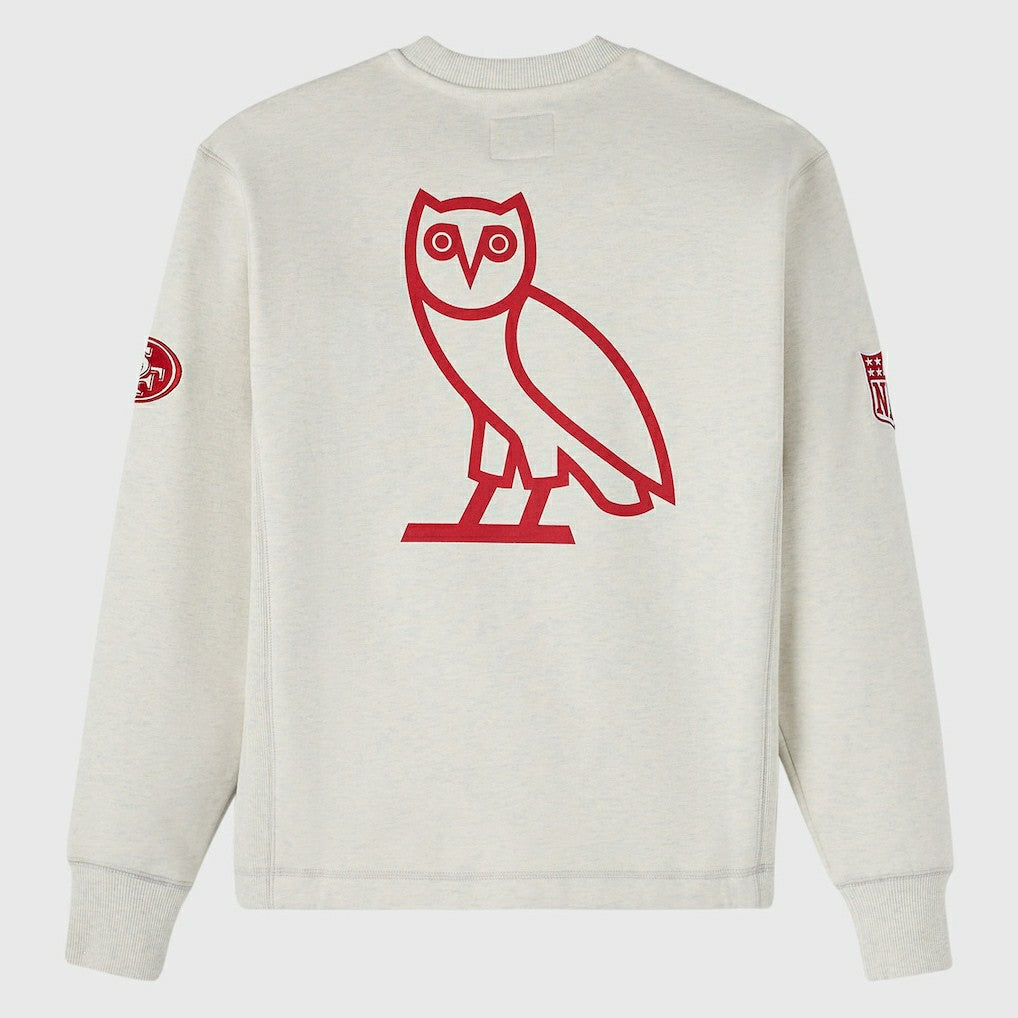 San Francisco 49ers OVO x NFL Unisex Fleece Sweatshirt Heather Gray - NFL