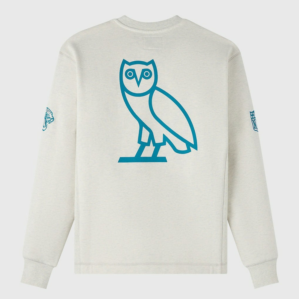 Jacksonville Jaguars OVO x NFL Unisex Fleece Sweatshirt Heather Gray - NFL