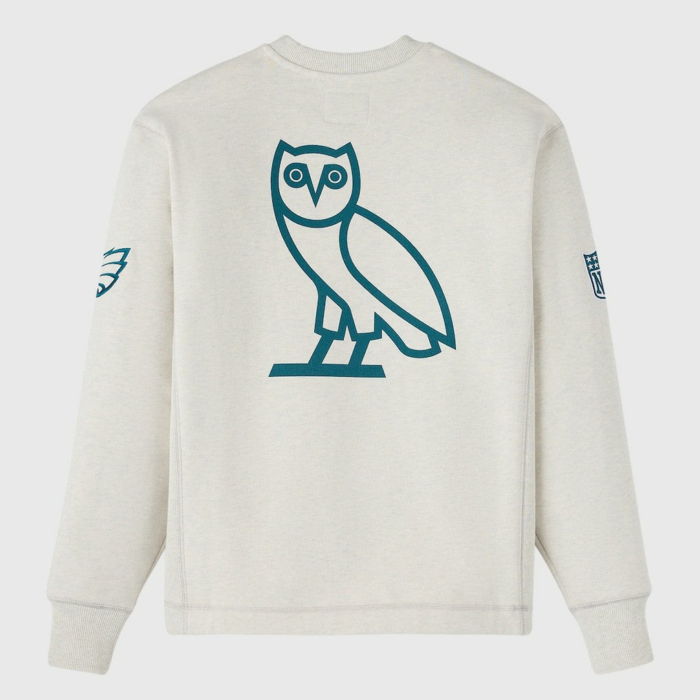 Philadelphia Eagles OVO x NFL Unisex Fleece Sweatshirt Heather Gray - NFL