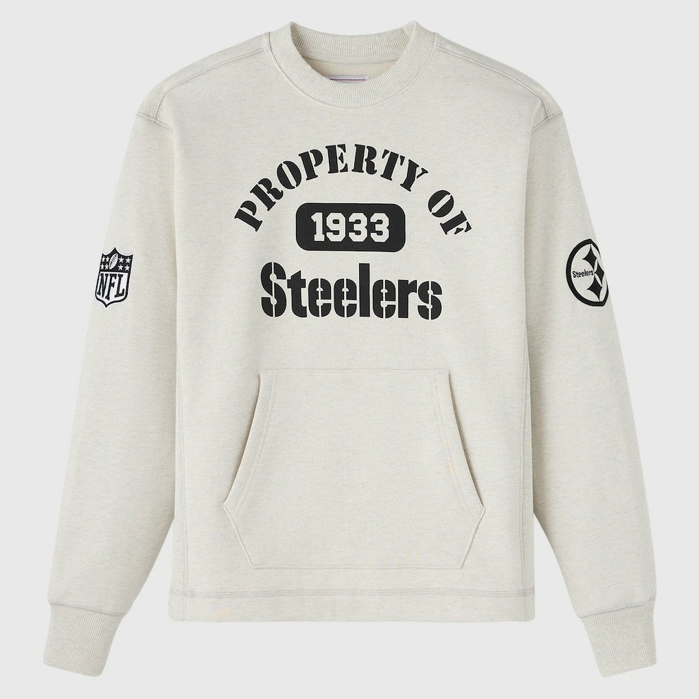 Pittsburgh Steelers OVO x NFL Unisex Fleece Sweatshirt Heather Gray - NFL