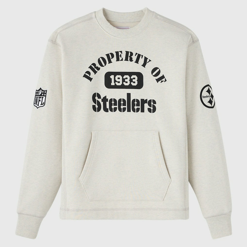 Pittsburgh Steelers OVO x NFL Unisex Fleece Sweatshirt Heather Gray - NFL
