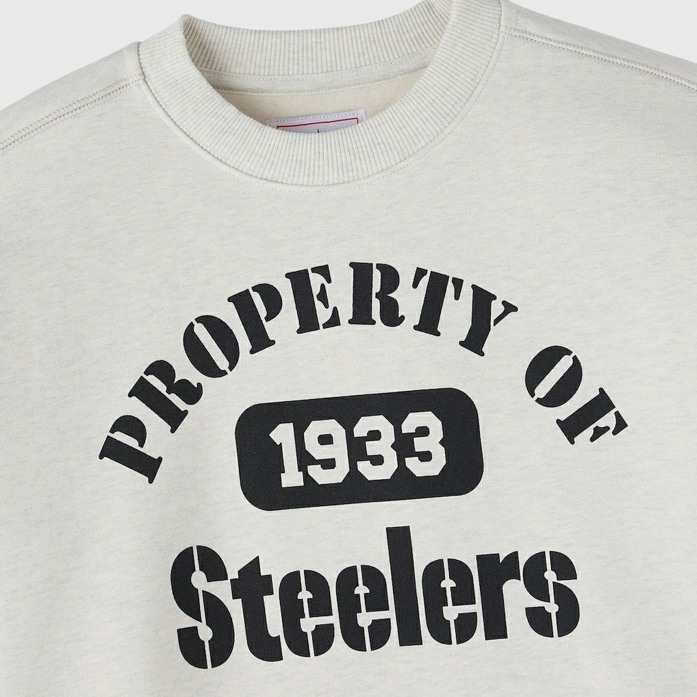 Pittsburgh Steelers OVO x NFL Unisex Fleece Sweatshirt Heather Gray - NFL