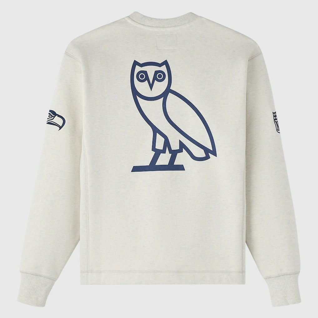 Seattle Seahawks OVO x NFL Unisex Fleece Sweatshirt Heather Gray - NFL