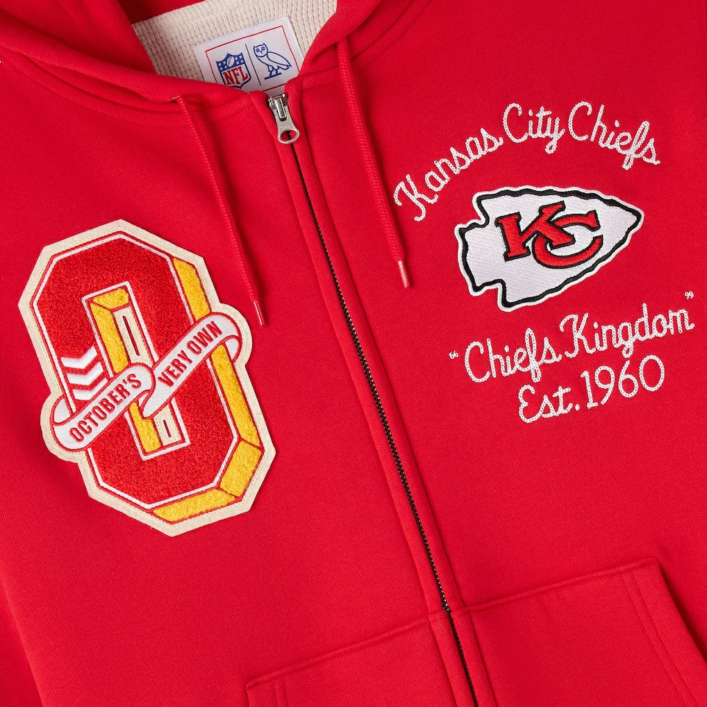 Kansas City Chiefs OVO x NFL Unisex Full-Zip Waffle-Lined Hoodie Red - NFL