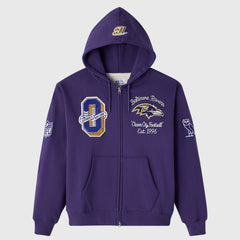 Baltimore Ravens OVO x NFL Unisex Full-Zip Waffle-Lined Hoodie Purple - NFL
