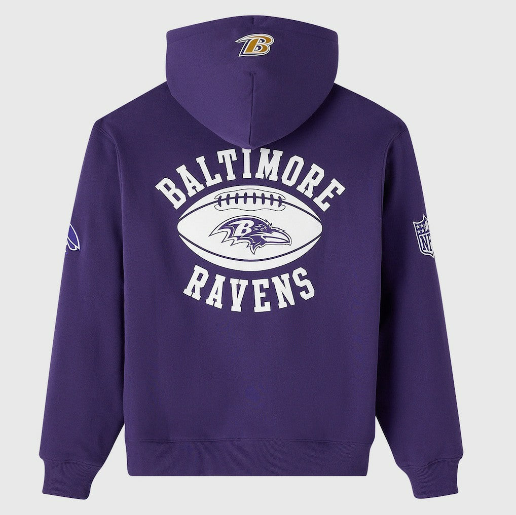 Baltimore Ravens OVO x NFL Unisex Full-Zip Waffle-Lined Hoodie Purple - NFL
