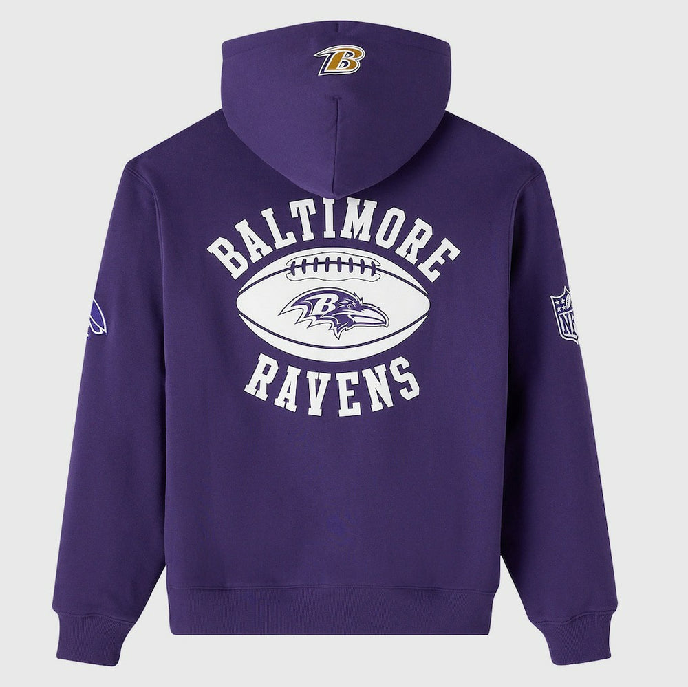 Baltimore Ravens OVO x NFL Unisex Full-Zip Waffle-Lined Hoodie Purple - NFL