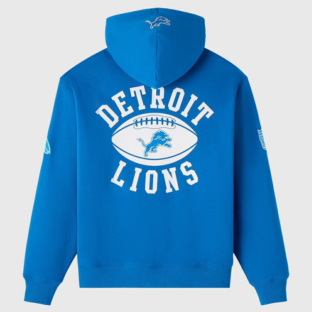 Detroit Lions OVO x NFL Unisex Full-Zip Waffle-Lined Hoodie Blue - NFL