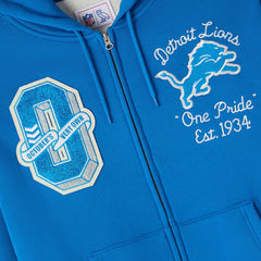 Detroit Lions OVO x NFL Unisex Full-Zip Waffle-Lined Hoodie Blue - NFL