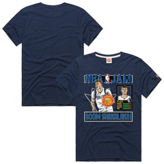 NBA - Cooper Flagg Dallas Mavericks Homage Unisex NBA Jam Tri-Blend T-Shirt - Navy
