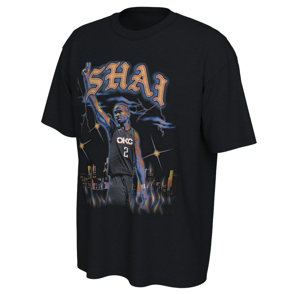 NBA - Shai Gilgeous-Alexander Oklahoma City Thunder Converse Unisex 2025/26 City Edition Player Graphic T-Shirt - Black