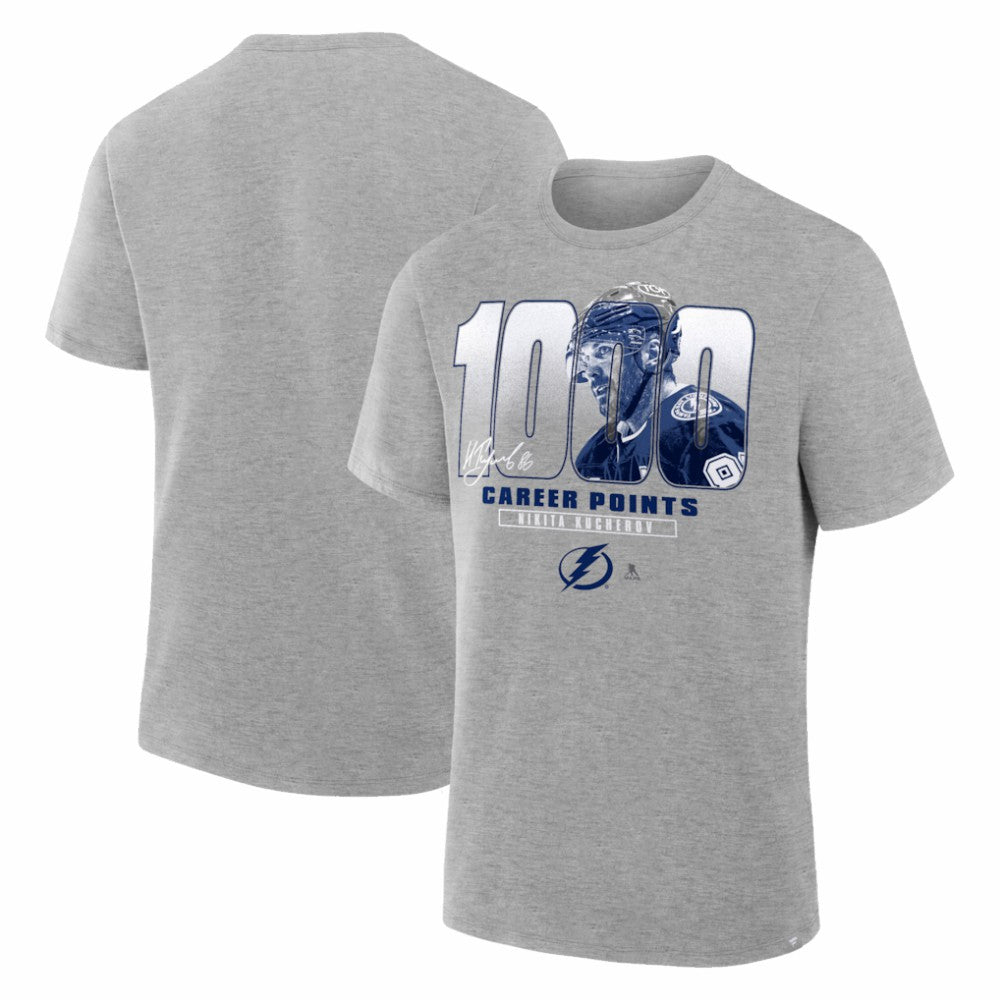 Nikita Kucherov Tampa Bay Lightning - 1000 Career Points Legacy T-Shirt Gray