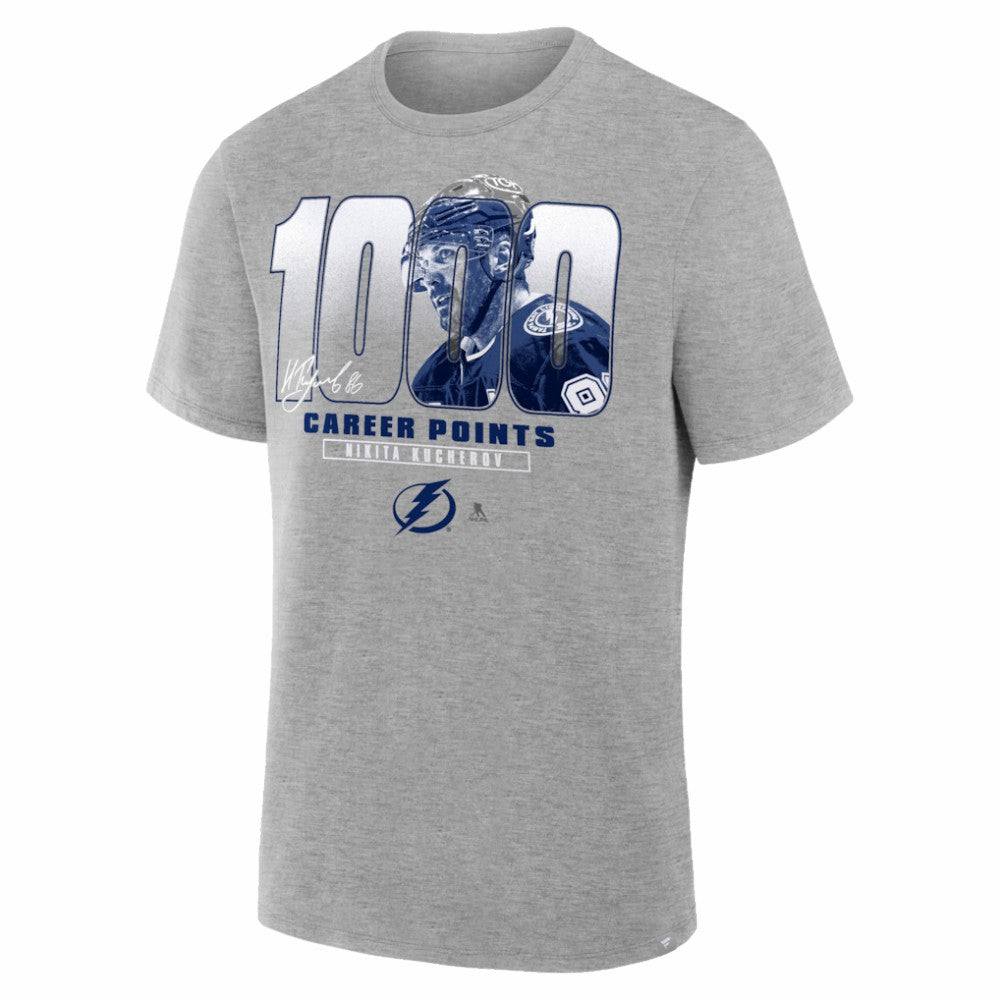 Nikita Kucherov Tampa Bay Lightning - 1000 Career Points Legacy T-Shirt Gray
