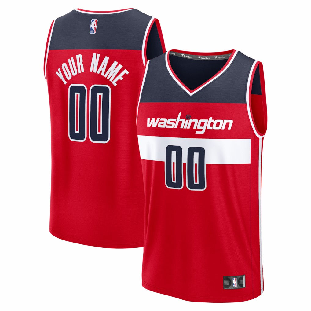 Fanatics - Washington Wizards Fastbreak Custom Jersey - Red - Icon Edition