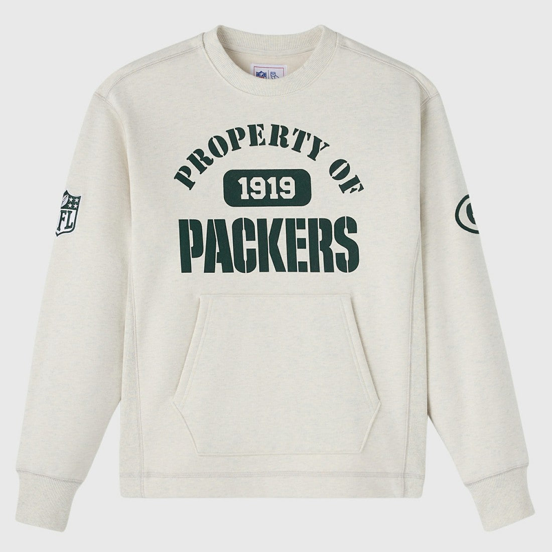 Green Bay Packers OVO x NFL Unisex Fleece Sweatshirt Heather Gray - NFL
